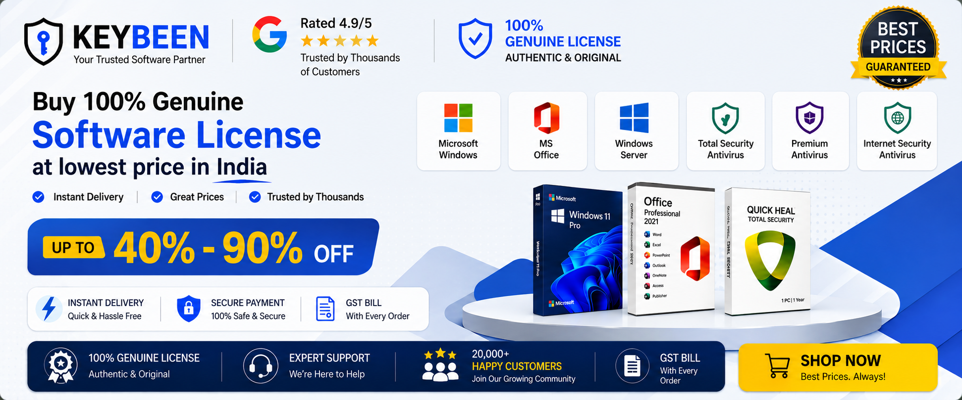 Buy 100% genuine software licenses at the lowest prices in India — instant delivery.
