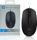 HP M10 Wired USB Mouse – 1000DPI, 3-Button, Ambidextrous Design (Black)